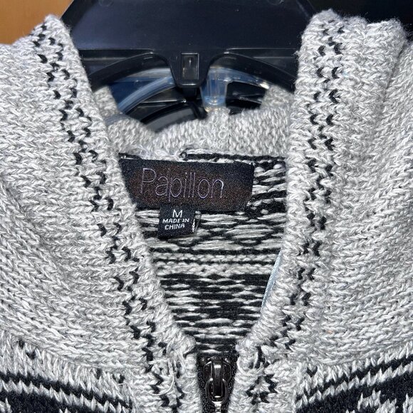 Papillon Zip Up Hooded Knit Sweater - Picture 3 of 4